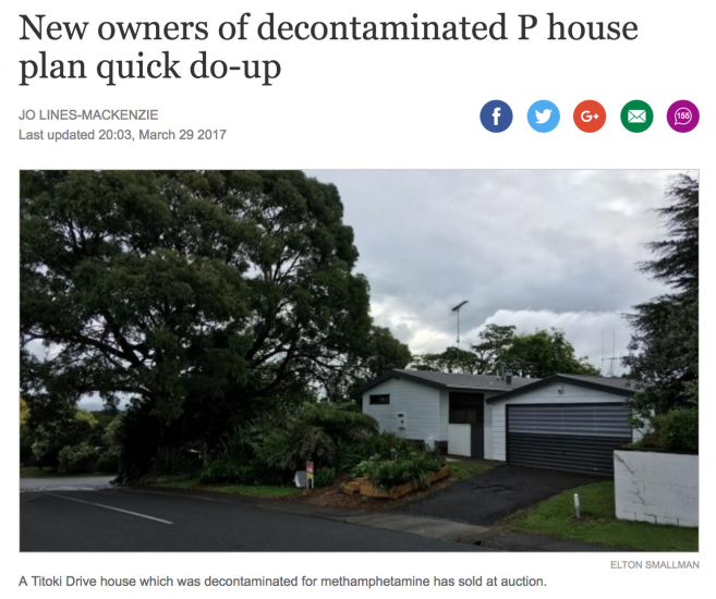 Decontaminated house resold by owners. Image Credit: Stuff