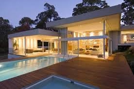 modern house with pool, 